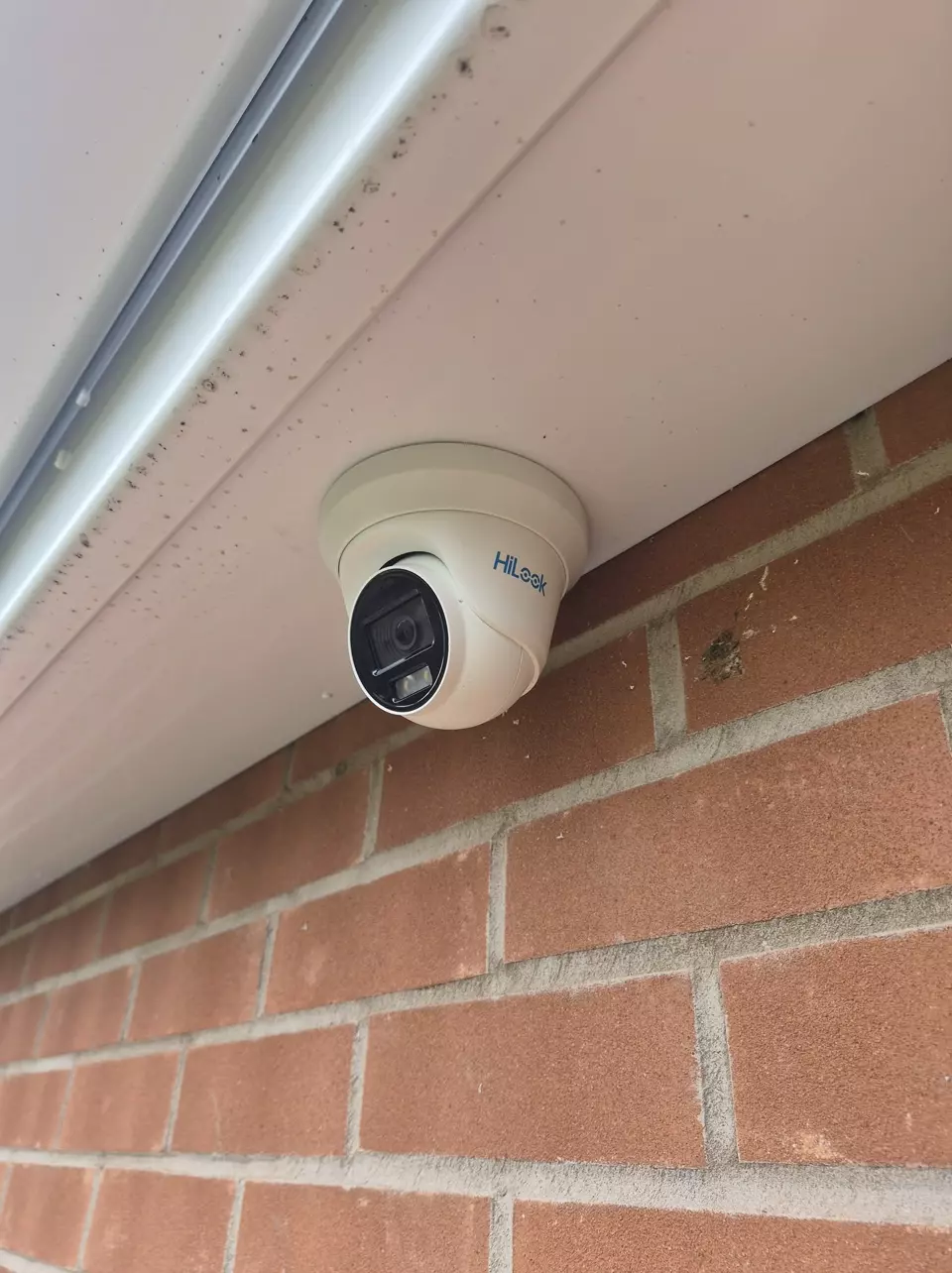 HiLook turret camera fitted neatly under the soffit.